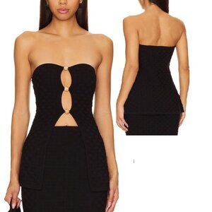 Elegant Black Strapless Blouse